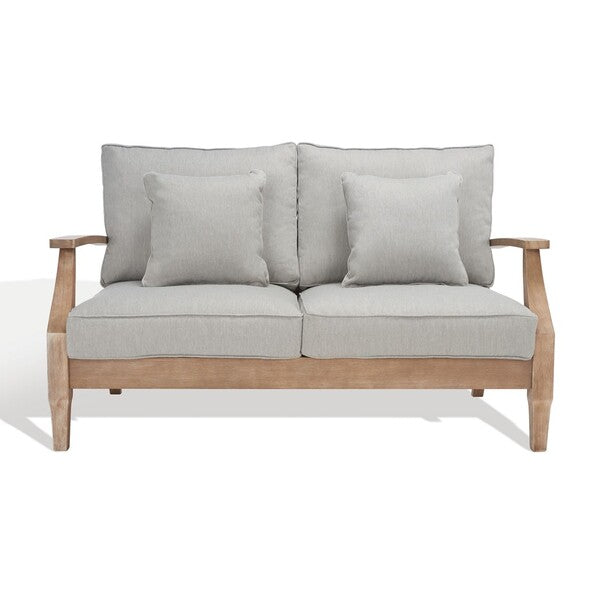Tauriano 57 in. Eucalyptus Wood Outdoor Loveseat - Grey