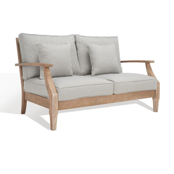 Tauriano 57 in. Eucalyptus Wood Outdoor Loveseat - Grey