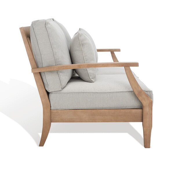 Tauriano 57 in. Eucalyptus Wood Outdoor Loveseat - Grey