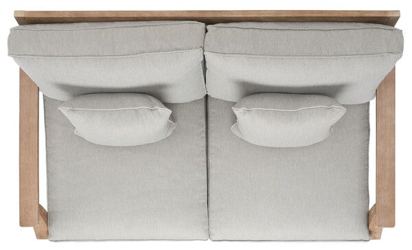 Tauriano 57 in. Eucalyptus Wood Outdoor Loveseat - Grey