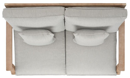 Tauriano 57 in. Eucalyptus Wood Outdoor Loveseat - Grey