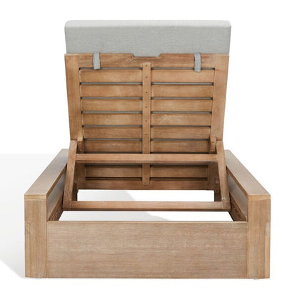 Cicerale 78 in. Eucalyptus Wood Chaise Lounge Chair