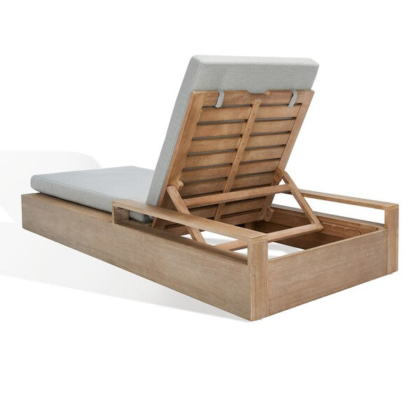 Cicerale 78 in. Eucalyptus Wood Chaise Lounge Chair