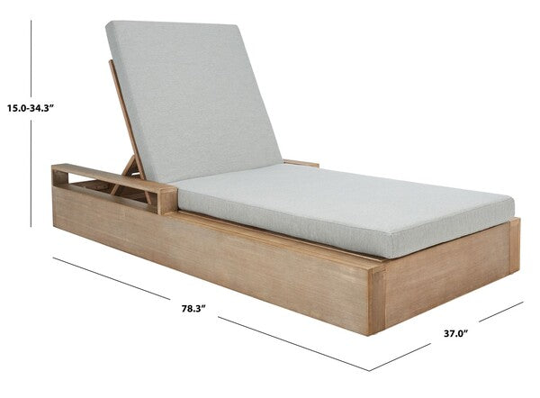 Cicerale 78 in. Eucalyptus Wood Chaise Lounge Chair