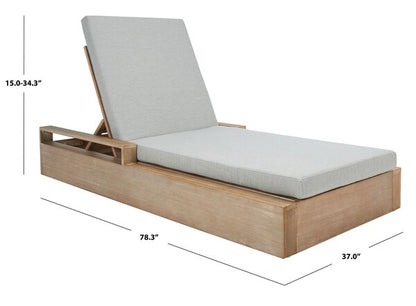 Cicerale 78 in. Eucalyptus Wood Chaise Lounge Chair