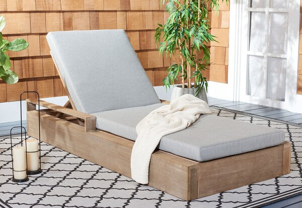Cicerale 78 in. Eucalyptus Wood Chaise Lounge Chair