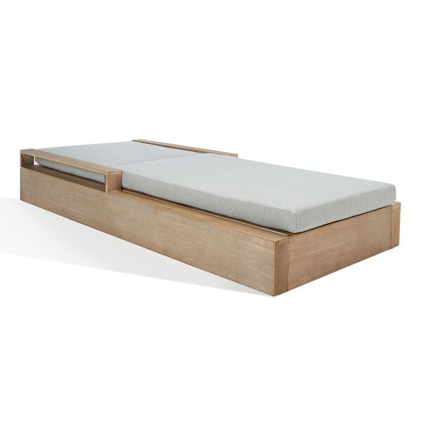 Cicerale 78 in. Eucalyptus Wood Chaise Lounge Chair