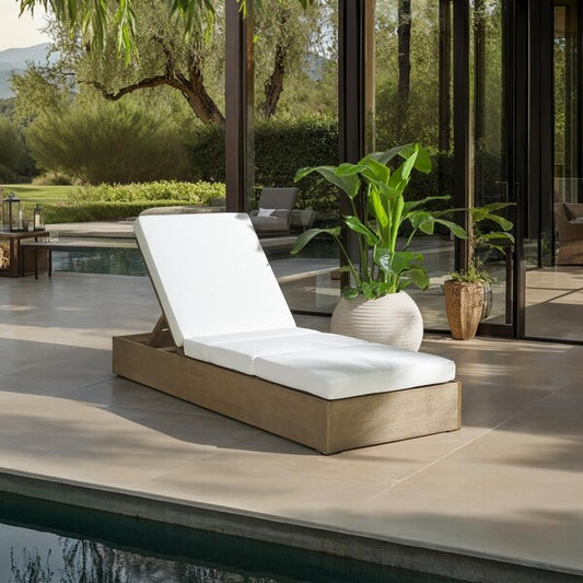Uscio 79 in. Eucalyptus Wood Chaise Lounger