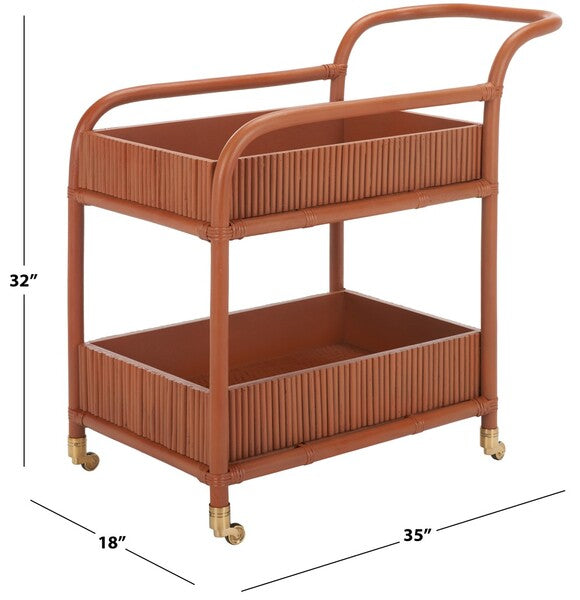 Progno 35 in. Rattan Bar Cart