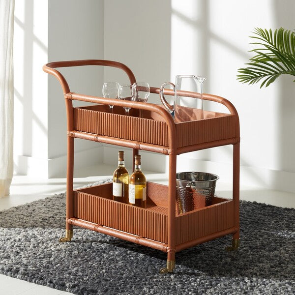 Progno 35 in. Rattan Bar Cart