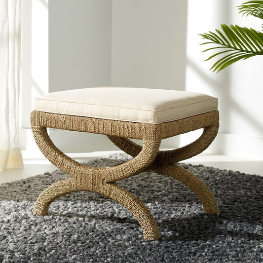 Vilpian Woven Seagrass Ottoman