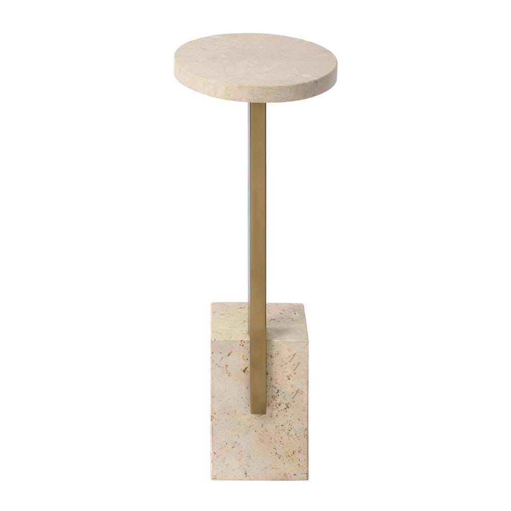 Smerillo 22 in. Travertine Accent Table
