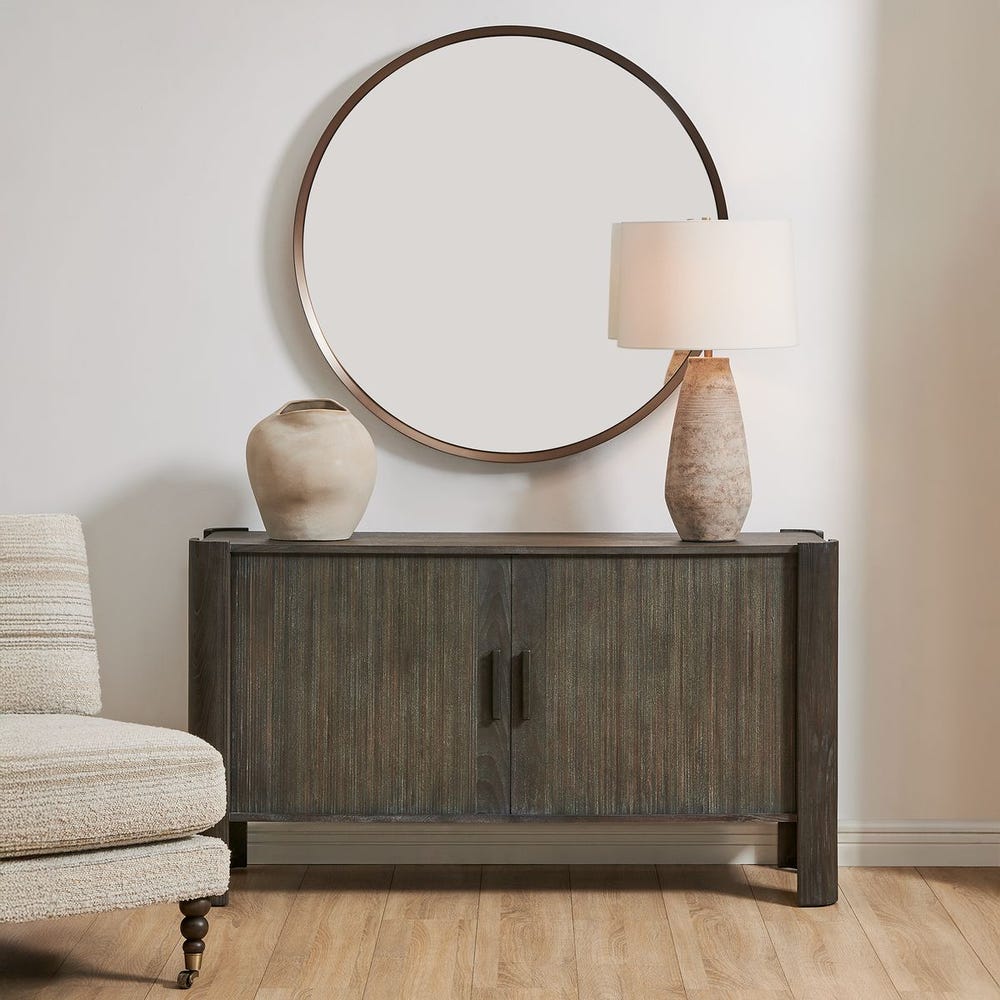 Pomonte 56 in. Acacia and Poplar Wood Cabinet