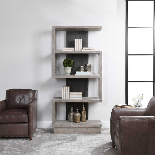 Caprile 80 in. Elm Veneer Etagere