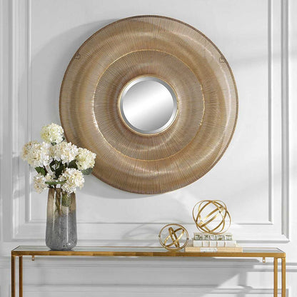 Cinquale 42 in. Curved Iron Frame Mirror