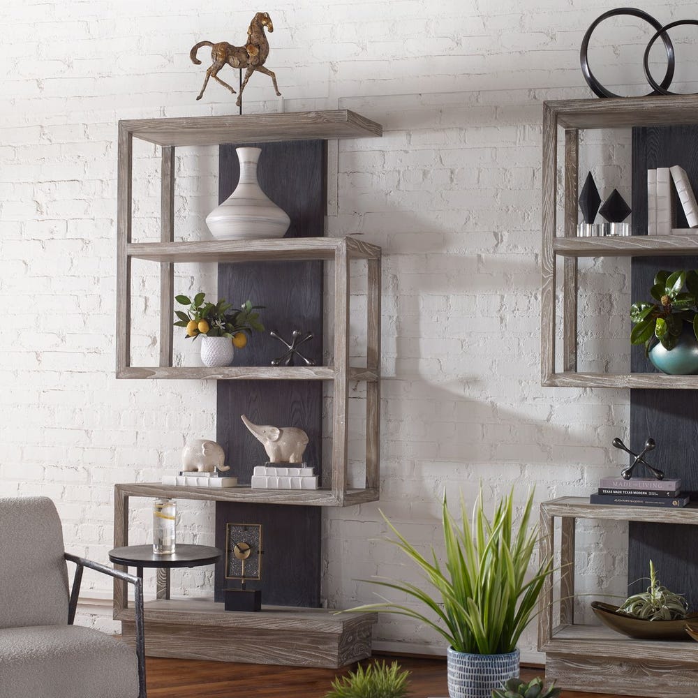 Caprile 80 in. Elm Veneer Etagere