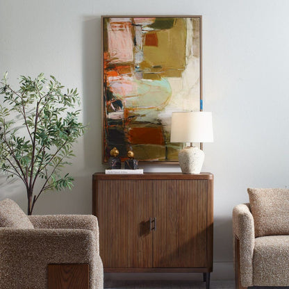 Sunlit Geometry 47 in. Framed Canvas