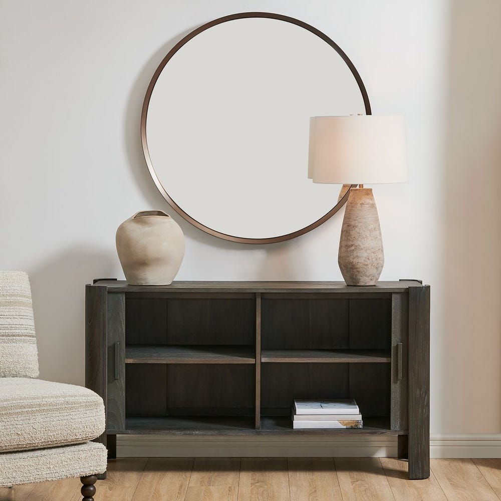 Pomonte 56 in. Acacia and Poplar Wood Cabinet