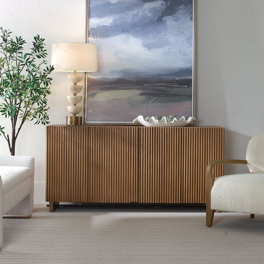 Caprara 64 in. Mindi Veneer Cabinet