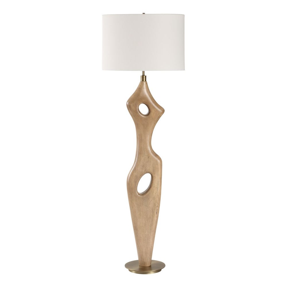 Notaresco 66 in. Wood Base Floor Lamp