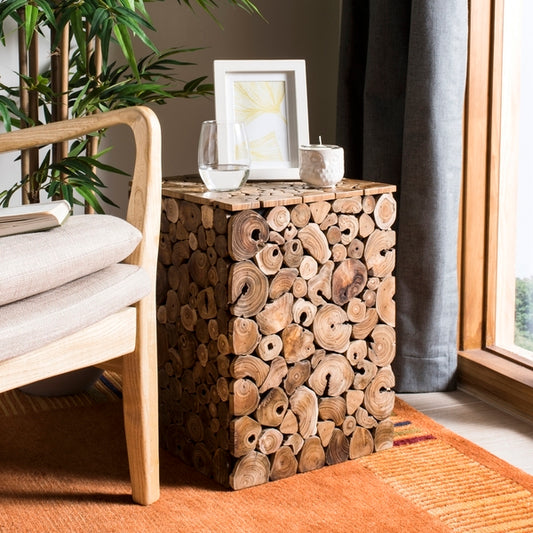 Pecco 18 in. Reclaimed Teak Accent Table