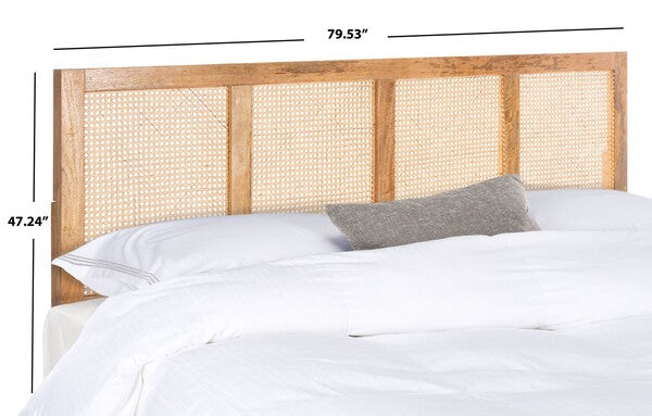 Binasco 80 in. Mango Wood Rattan Headboard