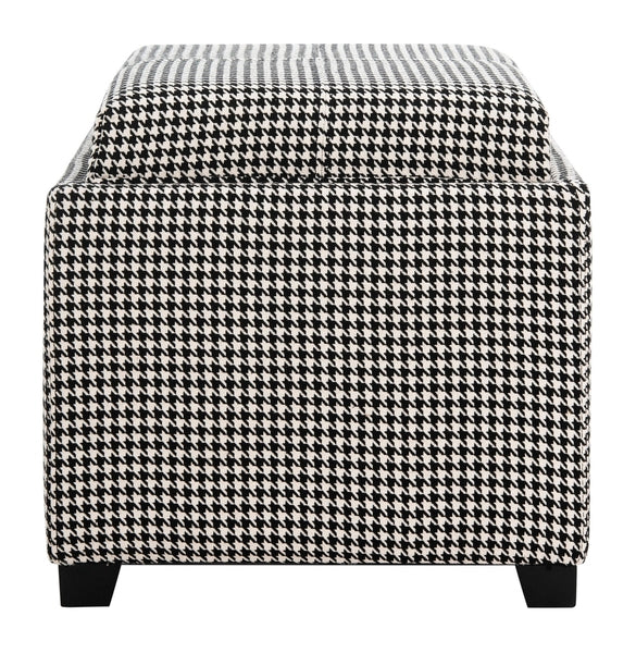 Pione Single Tray Ottoman - Black & White