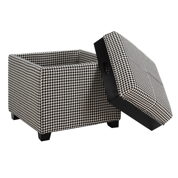 Pione Single Tray Ottoman - Black & White