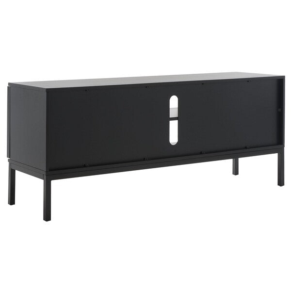 Recovato 54 in. Rattan TV Stand - Black