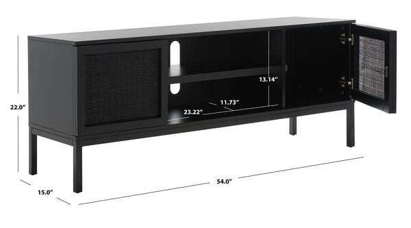 Recovato 54 in. Rattan TV Stand - Black