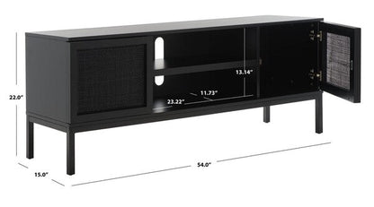 Recovato 54 in. Rattan TV Stand - Black