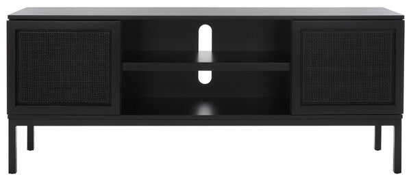 Recovato 54 in. Rattan TV Stand - Black