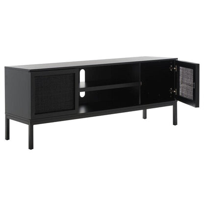 Recovato 54 in. Rattan TV Stand - Black