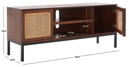 Recovato 54 in. Rattan TV Stand - Walnut