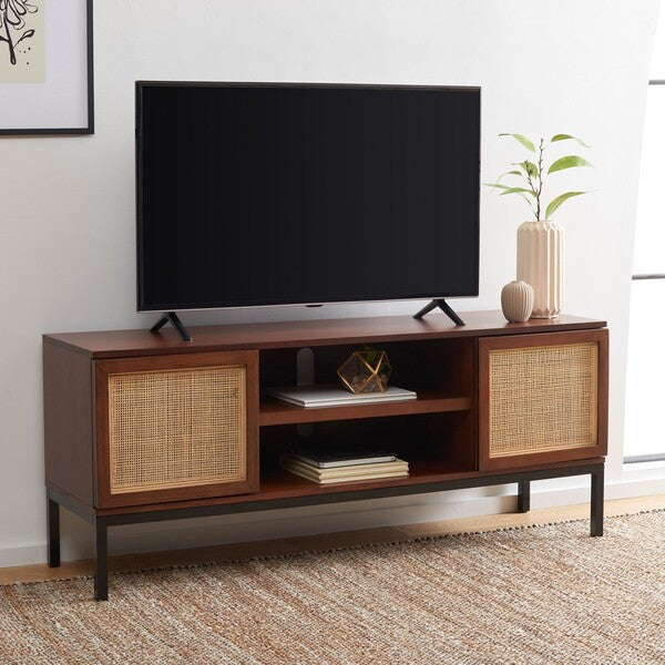 Recovato 54 in. Rattan TV Stand - Walnut