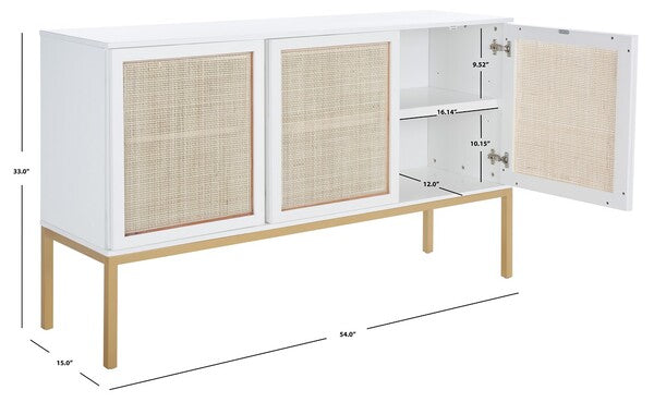 Plesio 54 in. Rattan Sideboard - White