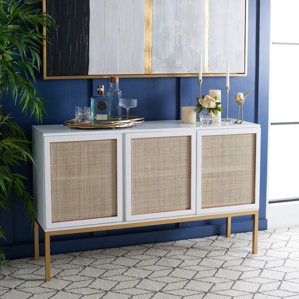 Plesio 54 in. Rattan Sideboard - White