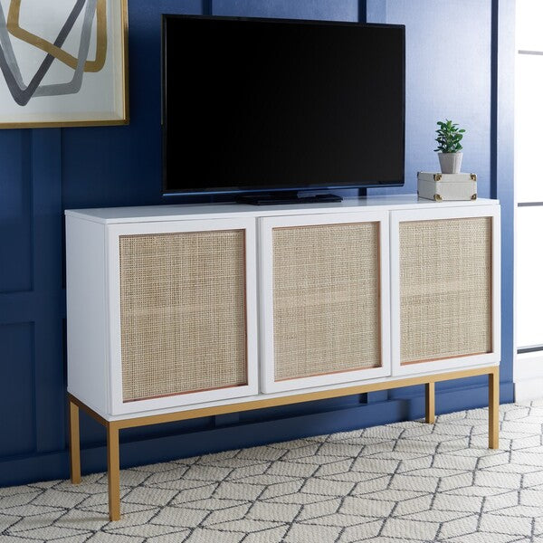 Plesio 54 in. Rattan Sideboard - White