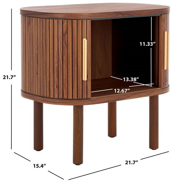 Toritto 22 in. Nightstand - Walnut