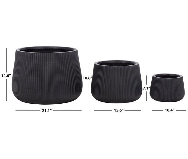 Giammoro Fiber Clay Outdoor Planter - Set of 3