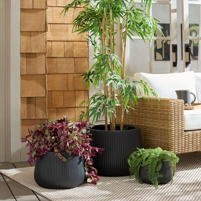 Giammoro Fiber Clay Outdoor Planter - Set of 3