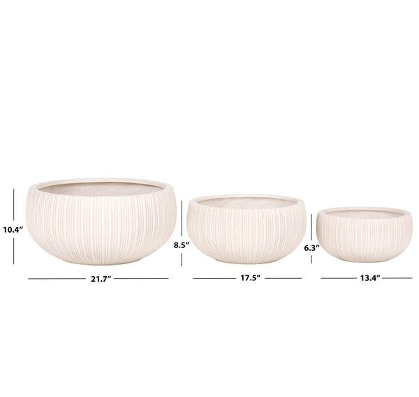 Patria Fiber Clay Outdoor Planter - Set of 3