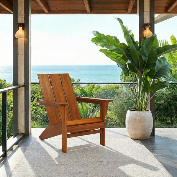 Canelli Acacia Wood Outdoor Accent Chair