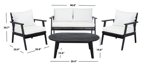 Marzano 4 Piece Acacia Wood Outdoor Living Set