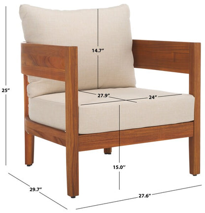 Noha Acacia Outdoor Wood Accent Chair - Set of 2