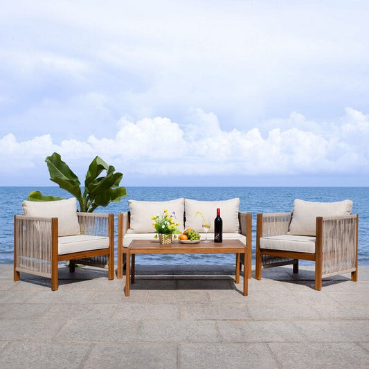 Cartari 4 Piece Acacia Wood Outdoor Living Set