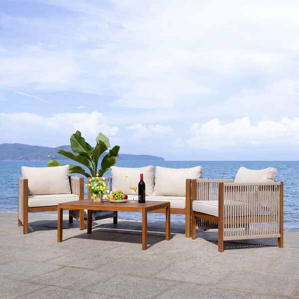 Cartari 4 Piece Acacia Wood Outdoor Living Set