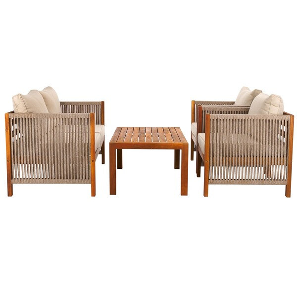 Cartari 4 Piece Acacia Wood Outdoor Living Set