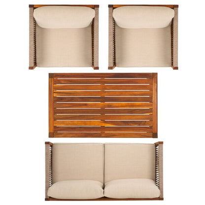 Cartari 4 Piece Acacia Wood Outdoor Living Set