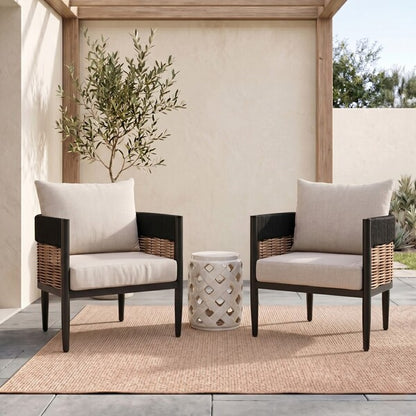 Settimo Taupe Outdoor Accent Chair - Set of 2